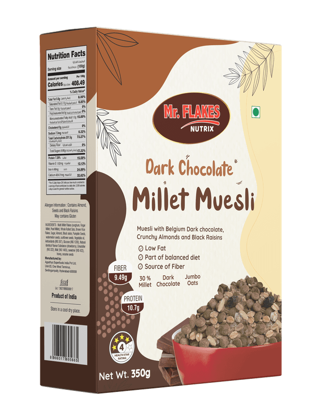Mr. Flakes Dark Chocolate Millet Muesli